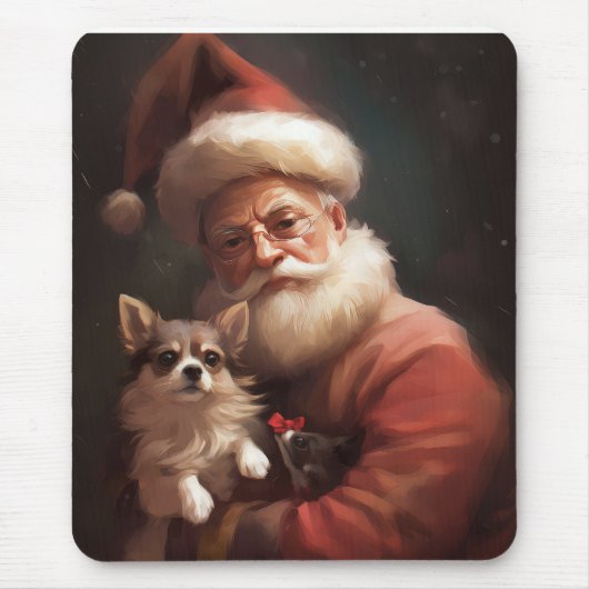 Chihuahua mit Weihnachtsmann Mousepad (Vorne)