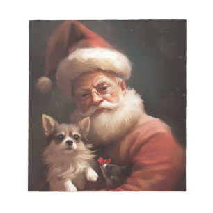 Chihuahua mit Weihnachtsmann Notizblock
