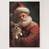 Chihuahua mit Weihnachtsmann Puzzle (Vertikal)
