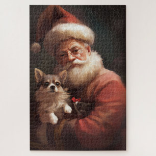 Chihuahua mit Weihnachtsmann Puzzle