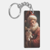 Chihuahua mit Weihnachtsmann Schlüsselanhänger (Vorderseite links)