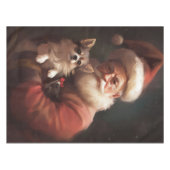 Chihuahua mit Weihnachtsmann Tischdecke (Vorderseite (Horizontal))