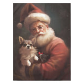 Chihuahua mit Weihnachtsmann Tischdecke (Vorderseite)