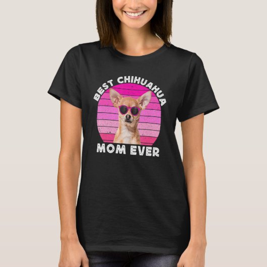 Chihuahua Mom For Women Retro Brown Chiwawa Dog M T-Shirt (Vorderseite)