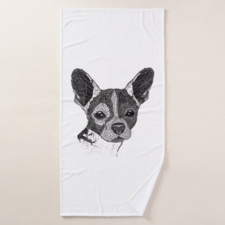 Chihuahua Mosaic Geometrie Art Dog Badehandtuch