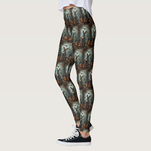 Chihuahua-Motorrad Halloween Beängstigend Leggings (Links)