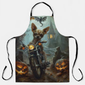 Chihuahua-Motorrad Halloween Beängstigend Schürze (Vorderseite)
