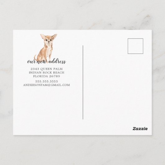 Chihuahua Moving Announction Postcard Postkarte (Rückseite)