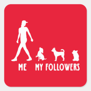Chihuahua My Followers Chihuahua Eigentümer Vintag Quadratischer Aufkleber