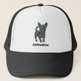 Chihuahua Niedlich Dog Silhouette Grid Custom Truckerkappe