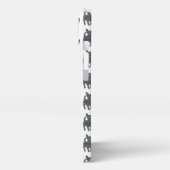 Chihuahua Niedlich Dog Silhouette Grid White iPhone Hülle (Linke Seite)