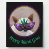 Chihuahua niedlich Happy Mardi Gras funkelnd Maske Fotoplatte (Vorderseite)