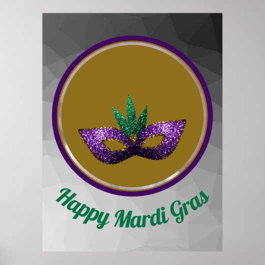 Chihuahua niedlich Happy Mardi Gras funkelnd Maske Poster (Vorne)