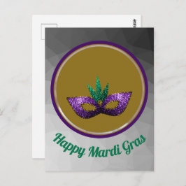 Chihuahua niedlich Happy Mardi Gras funkelnd Maske Postkarte