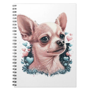 Chihuahua Niedlich Hund Schöne Blume Girl Notizblock