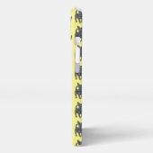 Chihuahua Niedlich Hund Silhouette Grid Yellow iPhone Hülle (Linke Seite)