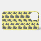 Chihuahua Niedlich Hund Silhouette Grid Yellow iPhone Hülle (Rückseite (Horizontal))