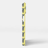 Chihuahua Niedlich Hund Silhouette Grid Yellow iPhone Hülle (Rechte Seite)