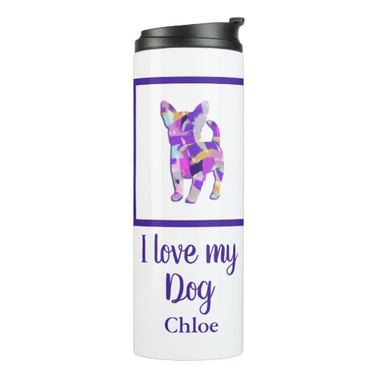 Chihuahua Niedlich Hund Silhouette PPY&B Thermosbecher (Nach links gedreht)