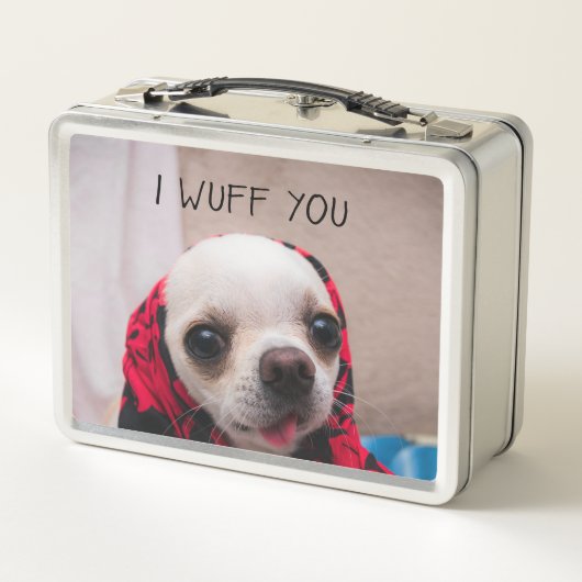 Chihuahua niedlich, ich wähe dir Liebe Valentines Metall Brotdose (Rückseite)