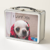 Chihuahua niedlich, ich wähe dir Liebe Valentines Metall Brotdose (Vorderseite)