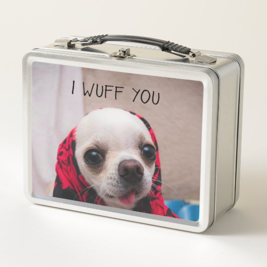 Chihuahua niedlich, ich wähe dir Liebe Valentines Metall Brotdose (Vorderseite)