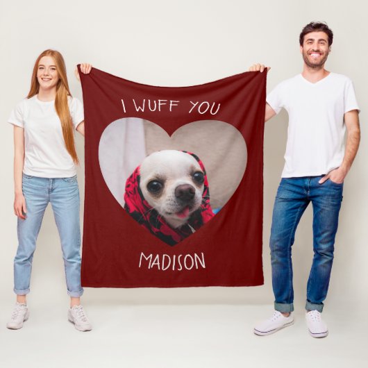 Chihuahua niedlich wuchsen Sie Liebe Valentinische Fleecedecke (Beispiel)