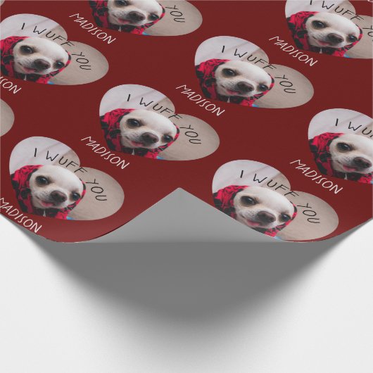Chihuahua niedlich wuchsen Sie Liebe Valentinische Geschenkpapier (Ecke)