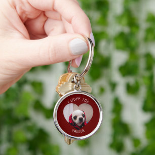 Chihuahua niedlich wuchsen Sie Liebe Valentinische Schlüsselanhänger