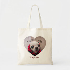 Chihuahua niedlich wuchsen Sie Liebe Valentinische Tragetasche