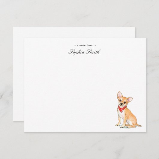 Chihuahua niedliche Custom Flat Dankeschön Hinweis Dankeskarte (Vorne/Hinten)