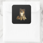 Chihuahua-Niedlicher Cartoon Grafischer Hund Quadratischer Aufkleber (Tasche)