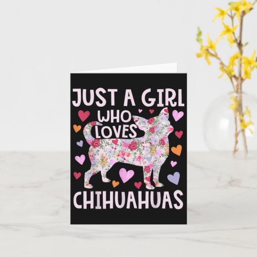 Chihuahua nur ein Mädchen, das Chihuahuas Hund Flo Karte (Gelbe Blume)