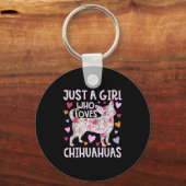 Chihuahua nur ein Mädchen, das Chihuahuas Hund Flo Schlüsselanhänger (Vorderseite)