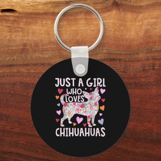 Chihuahua nur ein Mädchen, das Chihuahuas Hund Flo Schlüsselanhänger (Vorderseite)