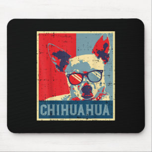 Chihuahua Obama Poster Vintage Chiwawa Hundeliebha Mousepad