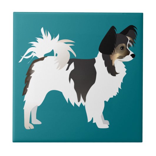 Chihuahua oder Papillon Basic Design Fliese (Vorderseite)