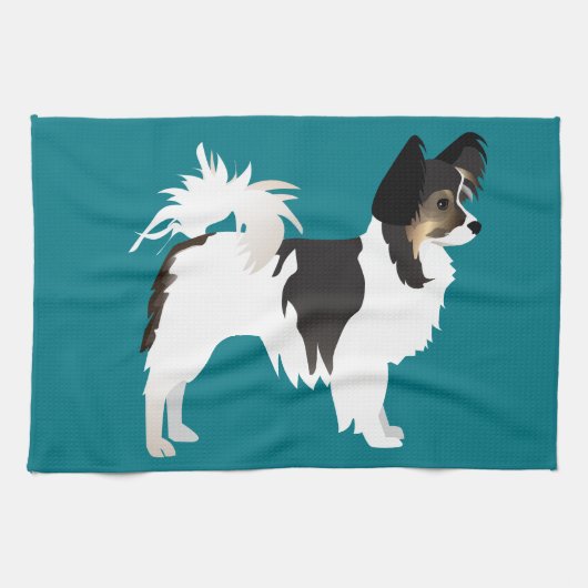 Chihuahua oder Papillon Basic Design Geschirrtuch (Horizontal)