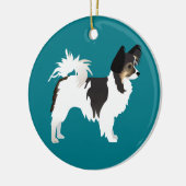 Chihuahua oder Papillon Basic Design Keramikornament (Links)