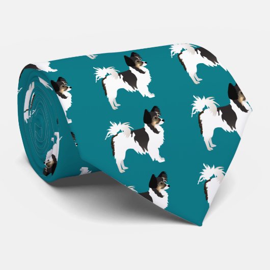 Chihuahua oder Papillon Basic Design Krawatte (Gerollt)