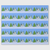 Chihuahua- oder Papillon-Dekorationsbaum Geschenkpapier (Flach)