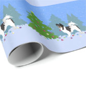 Chihuahua- oder Papillon-Dekorationsbaum Geschenkpapier (Rolleneckpunkt)