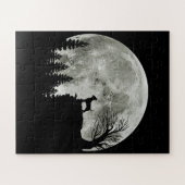 Chihuahua On Mountain Big Moon Halloween Ohrfeigen Puzzle (Horizontal)