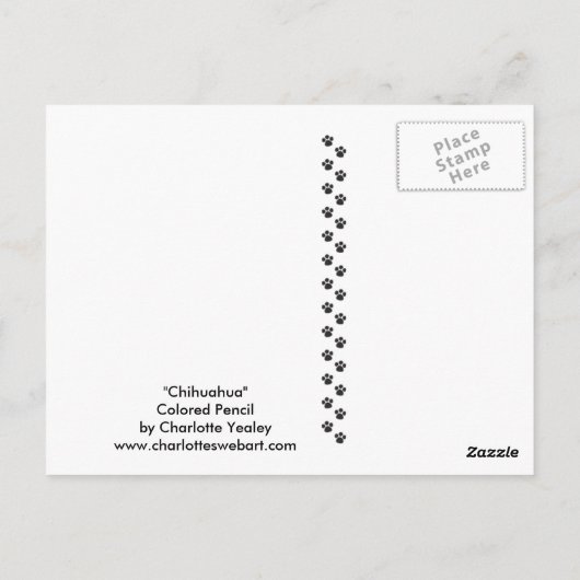 Chihuahua Original Postkarte (Rückseite)