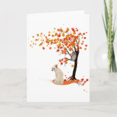 Chihuahua Owl and Fall Tree Chihuahua Lover Herbst Karte (Vorderseite)