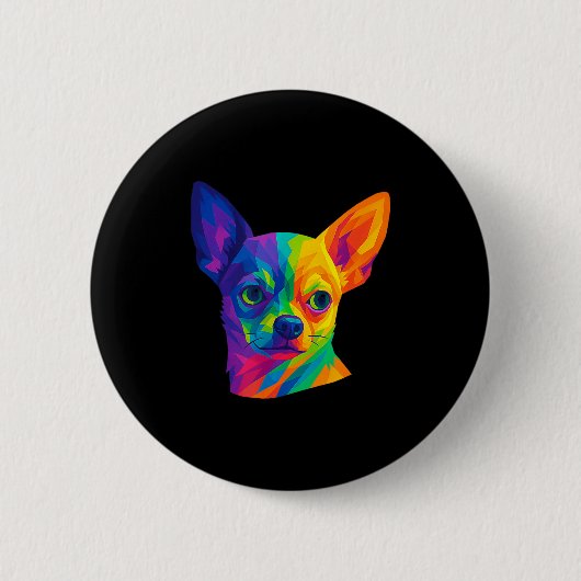 Chihuahua P Art Rtrait For Dog Owners Button (Vorderseite)