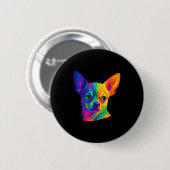 Chihuahua P Art Rtrait For Dog Owners Button (Vorne & Hinten)