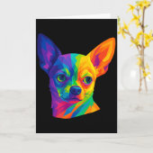 Chihuahua P Art Rtrait For Dog Owners Karte (Gelbe Blume)