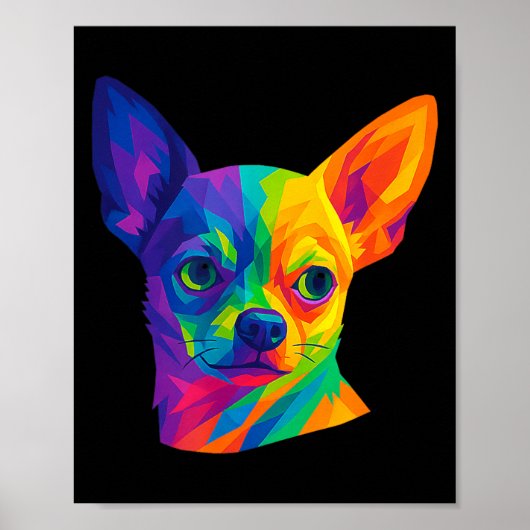 Chihuahua P Art Rtrait For Dog Owners  Poster (Vorne)