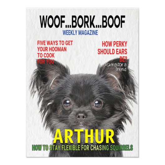 Chihuahua Parody Magazine Cover Fotodruck (Vorne)